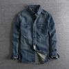 Men's Autumn and Winter Thick British Retro Do Old Striped Tide Long-sleeved Shirt