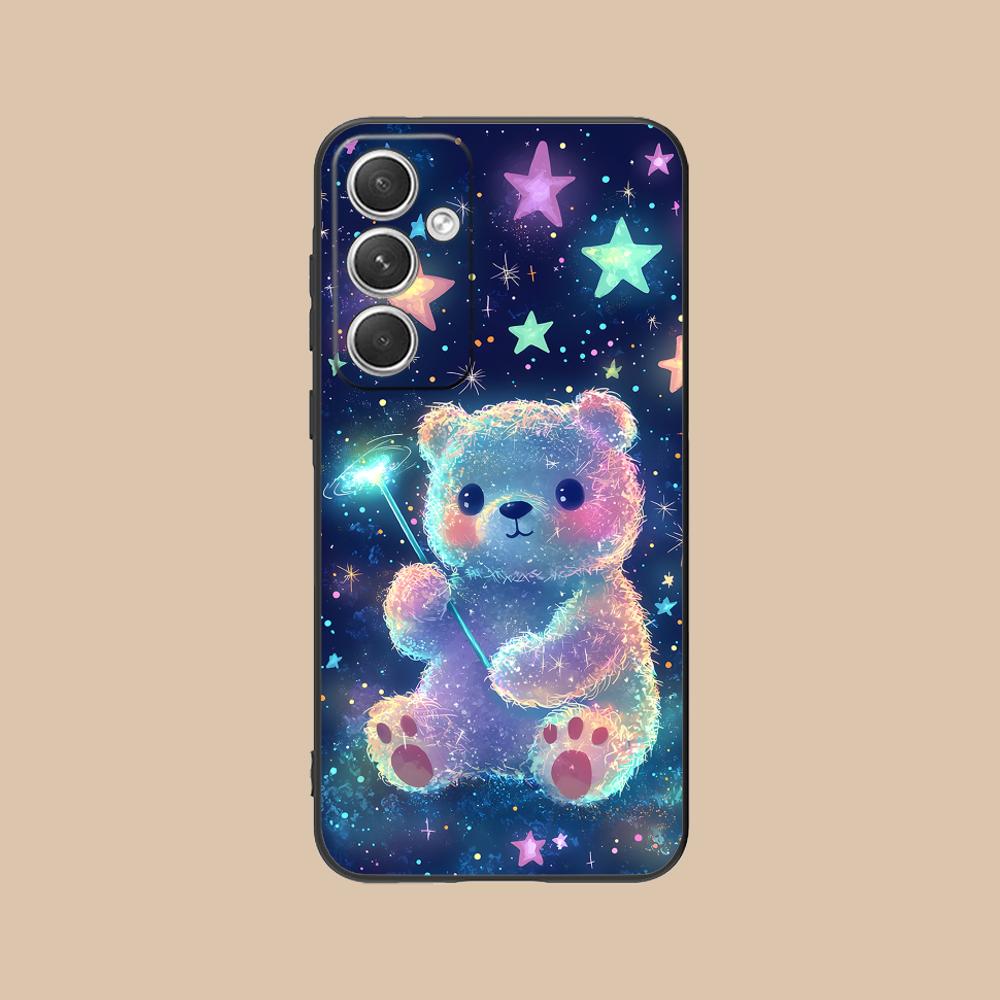 Kawaii Cute Bear Phone Case for Samsung Galaxy S25 S24 S23 S22 S21 S20 Note20 Plus FE Ultra Colour Printing Pretty Luxury