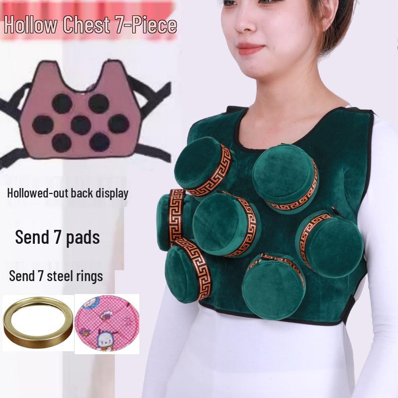 Portable Pure Copper Moxibustion Box with Cloth Cover and Mugwort Pad