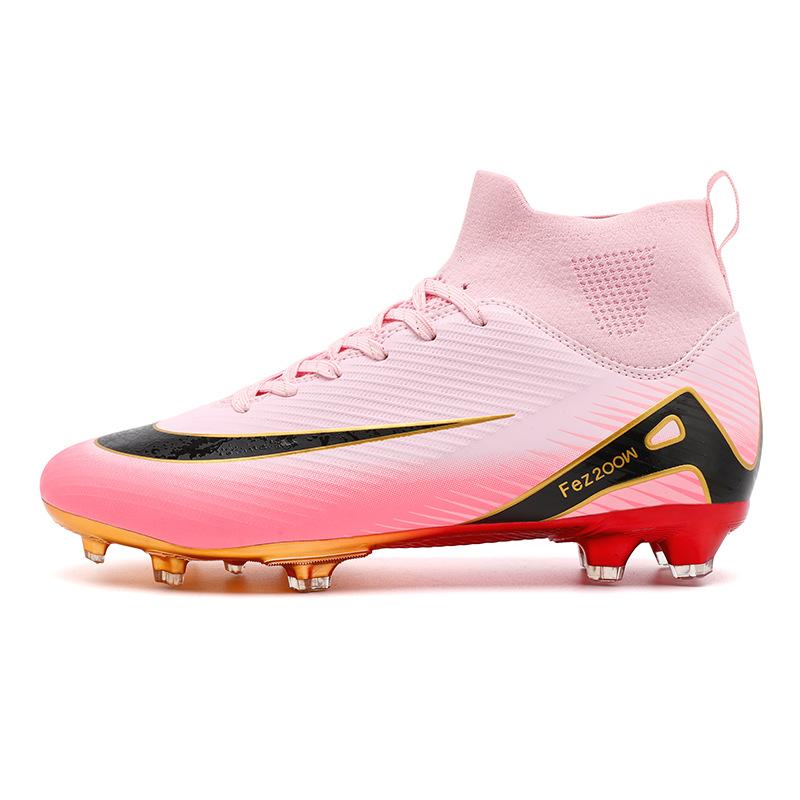 Vysoké Fotbalové Kopačky s Galvanizovanou Podrážkou Fg Hřeby Pro Kluky a Dívky Teenagery Studenty Nepromokavé Umělá Tráva Sportovní Boty