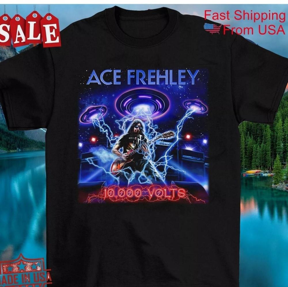 

Новая футболка Ace Frehley 10,000 Volts Подарок для фанатов Унисекс S-5XL Футболка Ss2744 3XL
