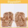 Bear Duffy Cute Embroidered Pattern Plush Thick Warm Women Gloves Winter For