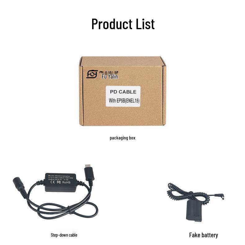 EP5B Type-C Adapter for Nikon D810, D500, D7500, D850, Z6, Z7 with EN-EL15 Battery Compatibility