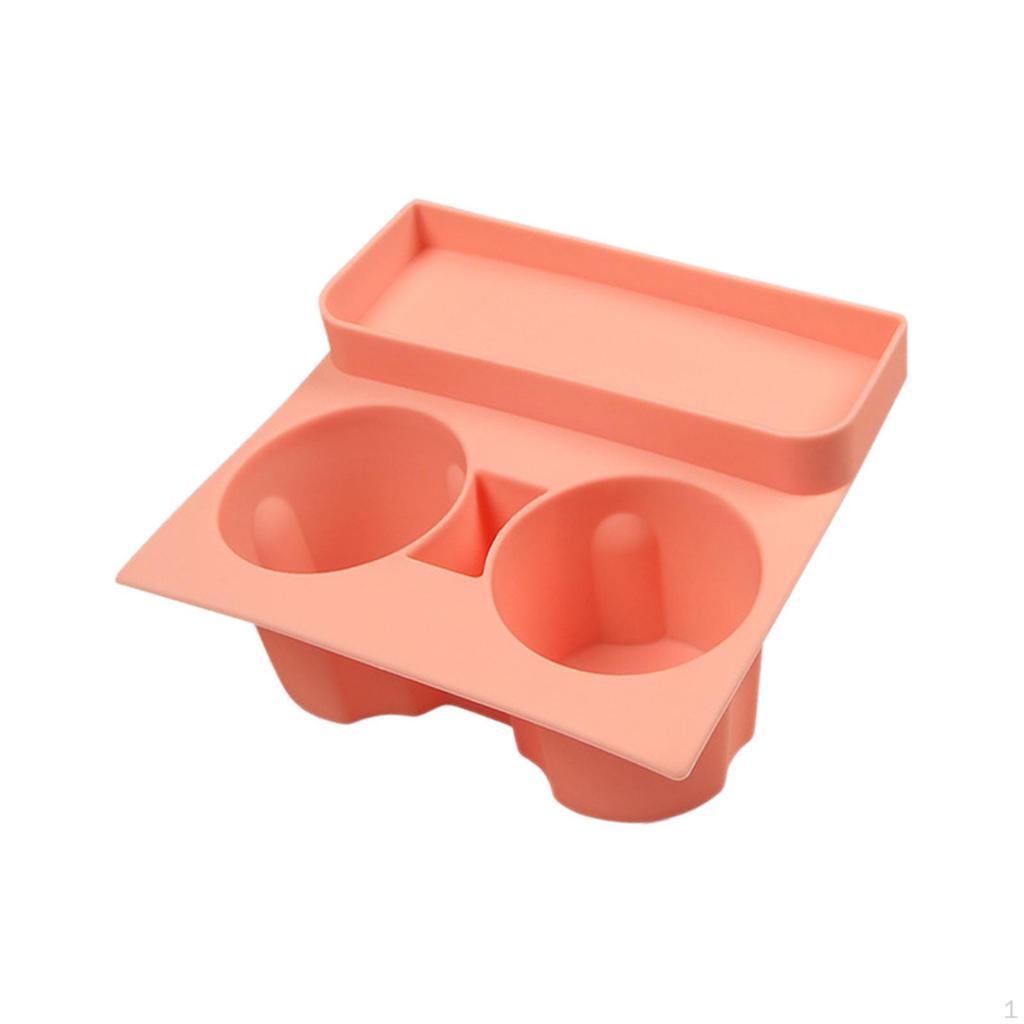 Konsol Mugghållare Insats Silikon Drycksorganisatör Behållare Stadig för Modell 3 Y Anti