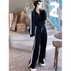 Casual Sportswear Set for Women In Autumn with A Stand-up Collar, Stylish and Elegant, Slimming and Shaping Both Pieces.