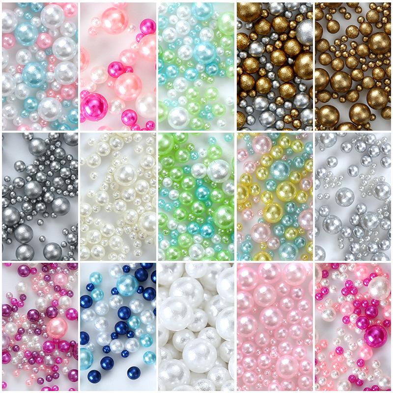 Pearl Nail Art Highlight Pearl 1.5Mm-4Mm Round Pearl Mixed Japanese Matte Gold Matte Silver Jewelry