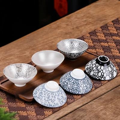 80ML Ceramic Hats Teacups Gilt Silver Retro Single Tasting Tea Cups Household Chinese Kung Fu Tea Set