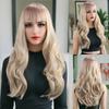 Fashionable Wig  Dyeable Parting Long Curly Wig  Big Waves  65cm Long Curly Hair Gradient Golden Hair Cap