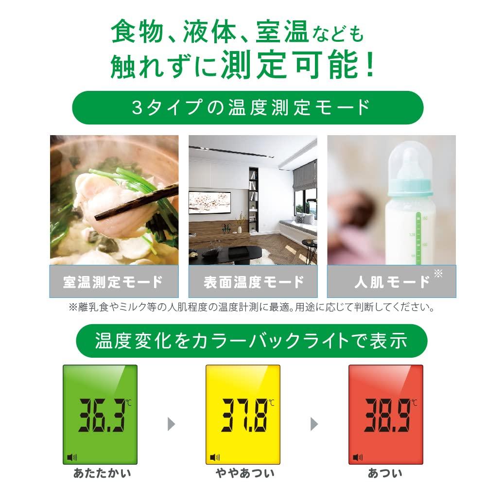 Electronic Thermometer Eye Medita Aimedata Infrared Thermometer 32 Times Recording Large LED LCD Screen 2 Measurement Modes Automatic Power Off White