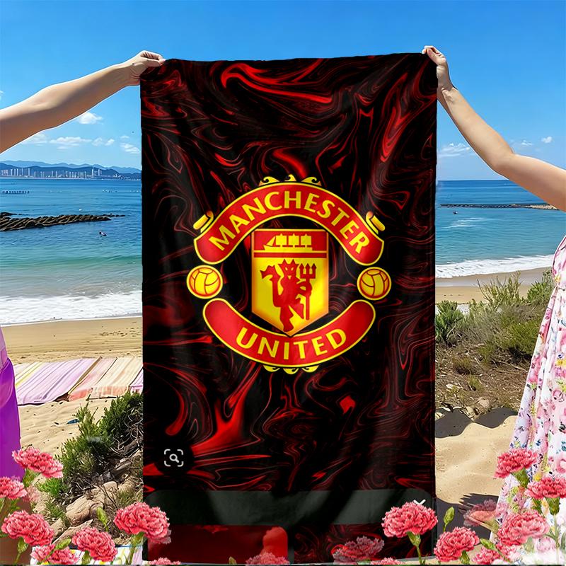 Football United F.C Print Beach Towel, Versatile Lightweight Absorbent Beach Towel for Pool Surf Yoga Bathroom, Perfect Birthday Holiday Gift