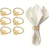 6Pcs Gold Leaf Napkin Rings Fall Napkin Holder Storage Rack For Christmas Wedding Dinnig Table Decoration Storage Rack Holder