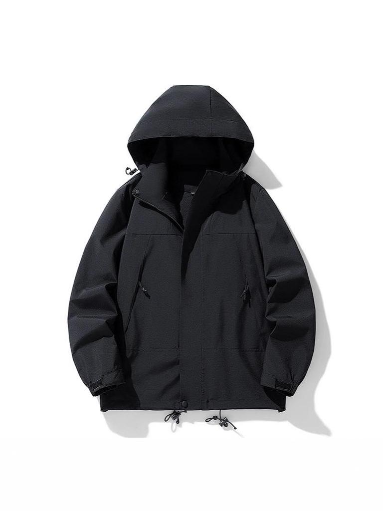 Unisex Windproof & Waterproof Color Block Hooded Jacket for Spring/Autumn Hiking