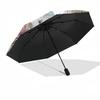 1pc Outdoor Umbrella with Haikyuu! Characters - Automatic Opening/Closing, Portable 3-Fold Design, 8-Rib Iron Frame - Perfect Gift for Fans, Trav