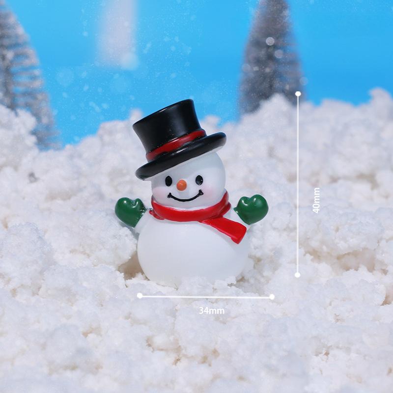 Christmas Snow Scene Christmas Snowman Cute Resin Handicraft Home Decoration Small Ornament