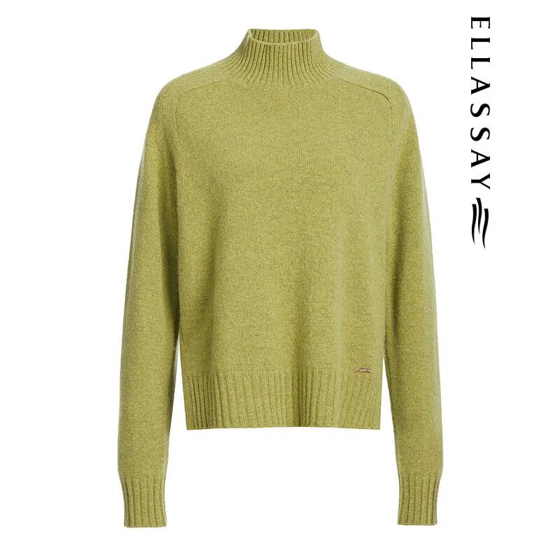 ELLASSAY Women's Autumn/Winter Relaxed Semi-High Neck Knit Sweater