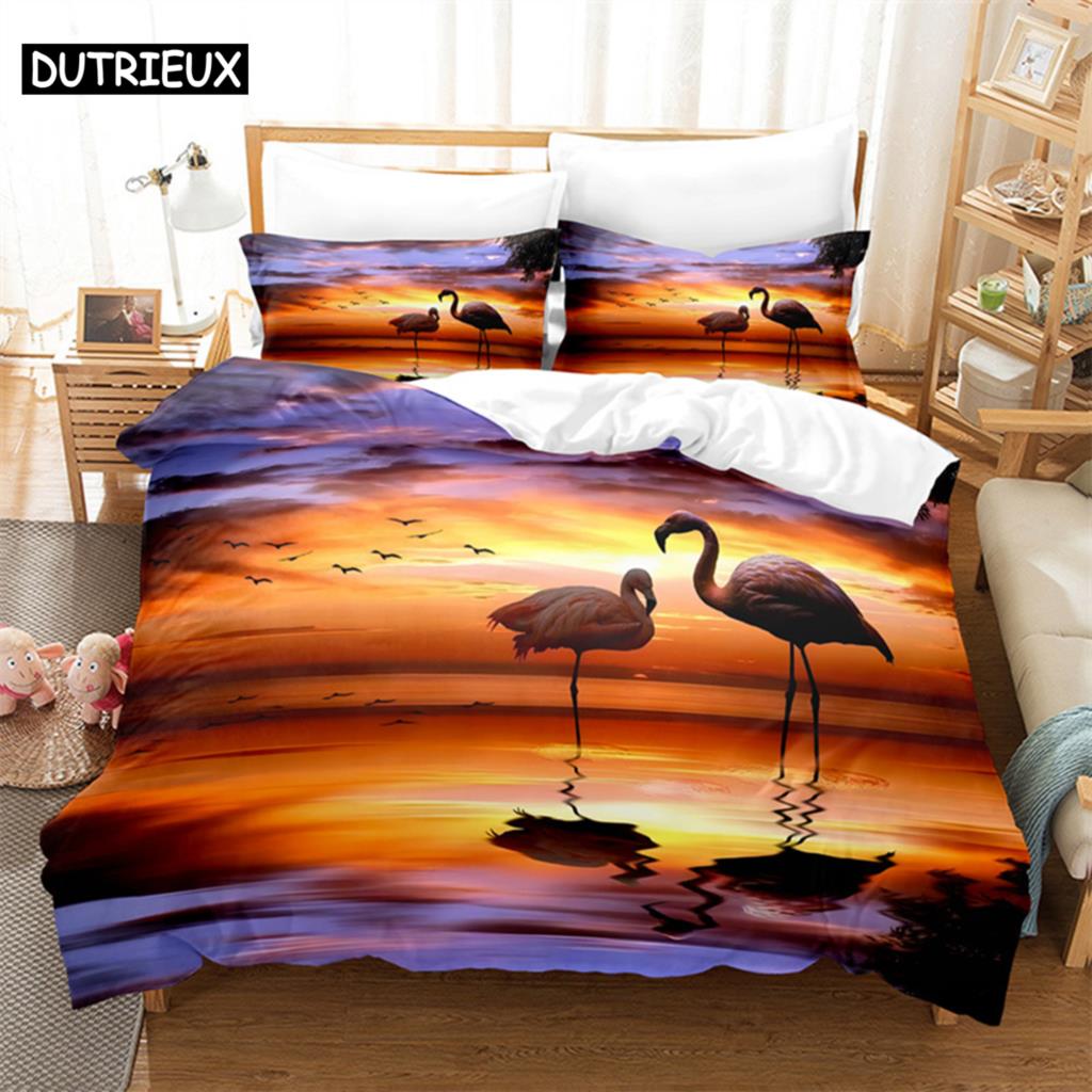 Swan Rose Queen Bedding Set Duvet Cover Set Bedding Digital Printing Bed Linen King Size Duvet Cover Set Bedding Set