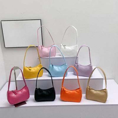 1Pcs Shoulder Bag Trendy Underarm Handbag Versatile Niche Solid Color Mobile Phone Bag Girls' Shoulder Bag Handbag
