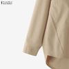 ZANZEA Oversized Women Turn Down Collar Long Sleeve Solid Casual Blouse Shirts