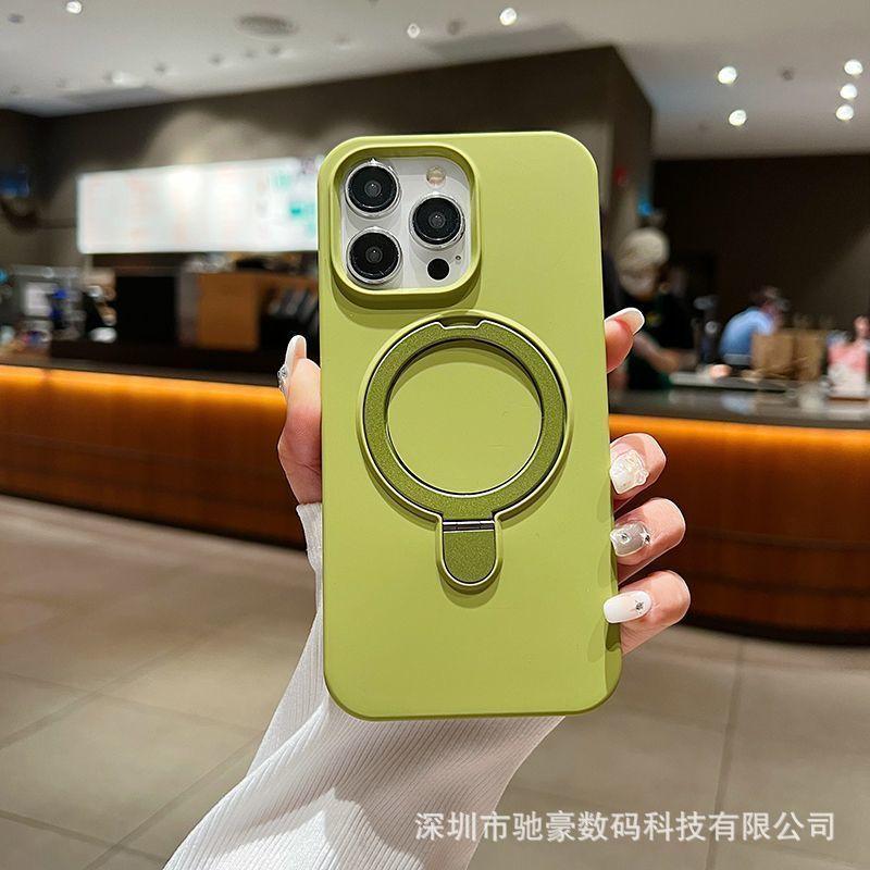 Applicable to iPhone17promax liquid silicone magnetic suction bracket mobile phone case Apple 16 skin feeling all-inclusive anti-drop cover