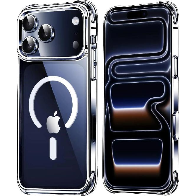 Transparent Magnetic Case For iPhone 17 16 Pro Max 15 14 Plus Wireless Charge Cover 13 12 Mini 17 Air Magsafe Protection Case