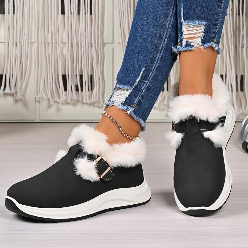 Women'S Slip-On Snow Boots Lightweight Warm Winter Shoes with Cushioned PVC Sole