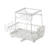 2 Layer Dish Drying Rack with Cup Holder for Kitchen Use