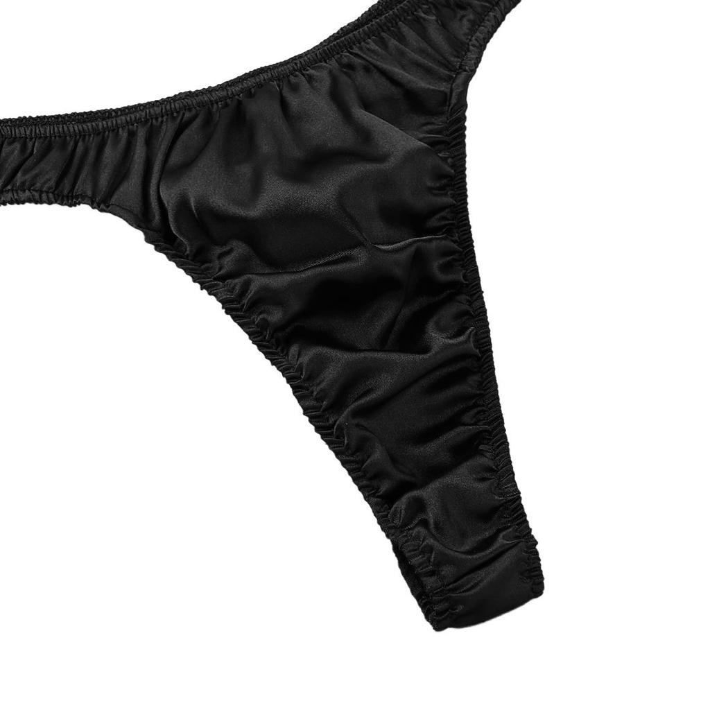 Pánské sexy pohodlné spodní prádlo Lesklé nařasené tanga bikini Sissy