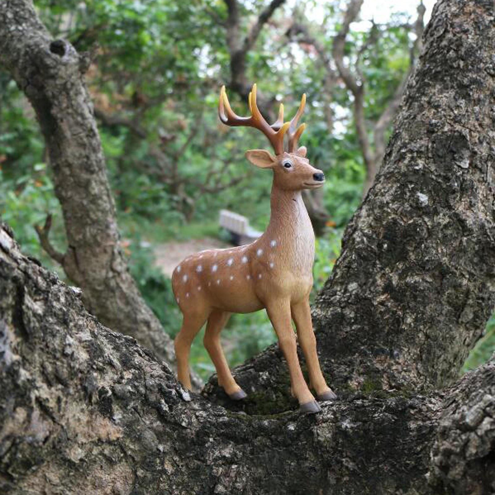 

Скульптура оленя, садовая фигурка, украшение, милая водонепроницаемая мини-статуя животного для живописного района Style C