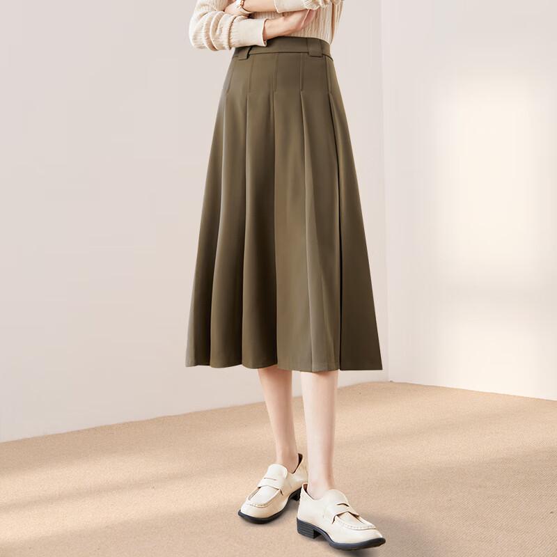 Chushen Maillard Academic A-Line Pleated Skirt