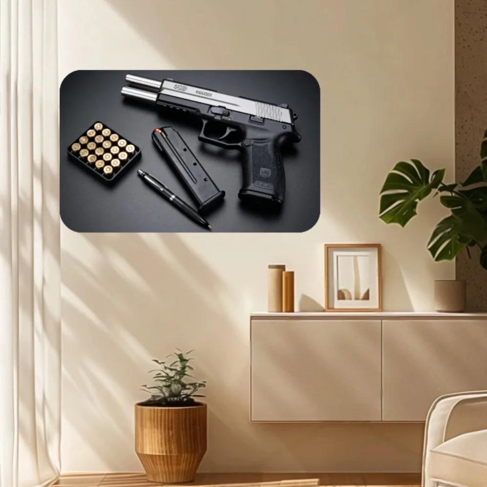 Taktische Pistolenmunition Metallschild Waffenliebhaber Wandkunst Man Cave Garagendekor