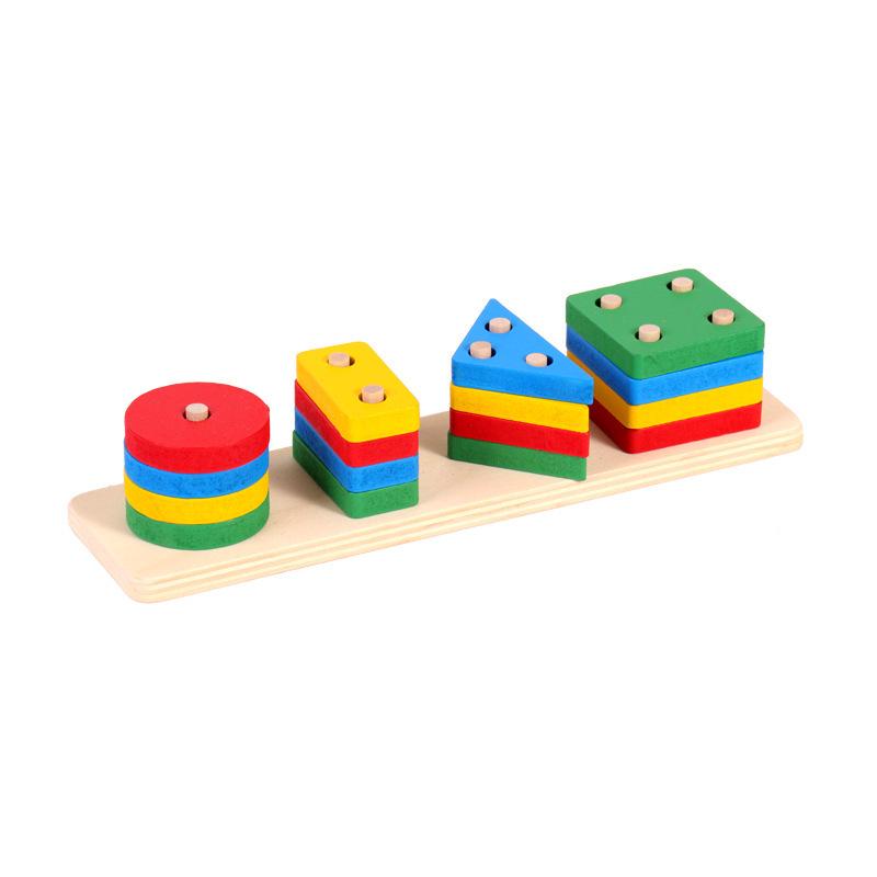 Montessori Geometric Stacking Rings & Shape Matching Toys for Toddlers