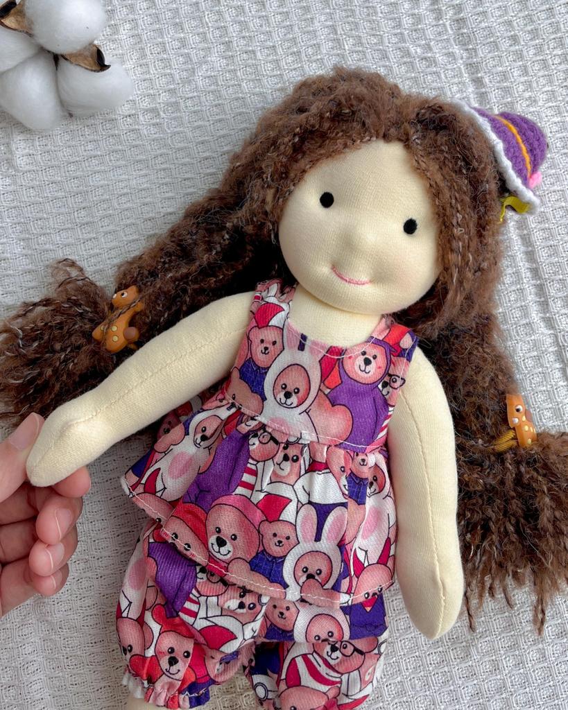 BlissfulPixie Waldorf Doll Cute Plush Toy for Perfect for Kids - Alice, Handmade, 30cm, Soft, Girls,
