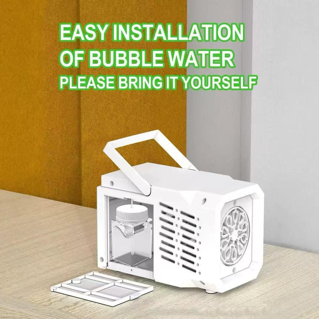 10 Hole Fully Automatic Bubble Blowing Handheld Electric Bubble Machine Toy Outdoor Birthday Without Battery and Bubble Water