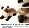 12-inch Siamese Cat Plush Toy, Shorthair, Realistic, Cute, Animal-like, Simulated Pet, Perfect for Kids, Kindergarten Entrance Ceremonies, Birthdays,