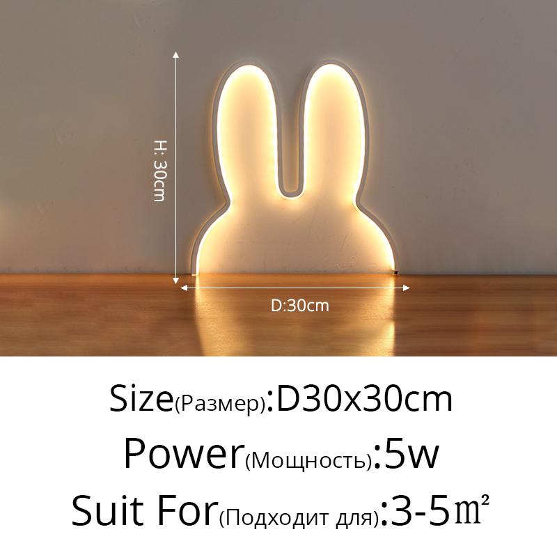 Rabbit Night Lights USB Powered LED Lamp Cute Animal LED Night Lamp Kids Baby Beside Table Lamp Bedroom Nightlight Holiday Gifts