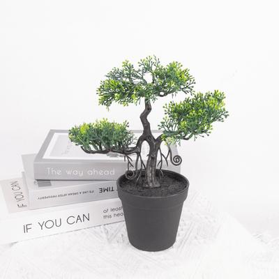Simulation Pine And Cypress Tree Potted Plant Plastic Pot Simulation Green Plant Potted Plant Home Decoration Supermarket Decoration Shooting Props
