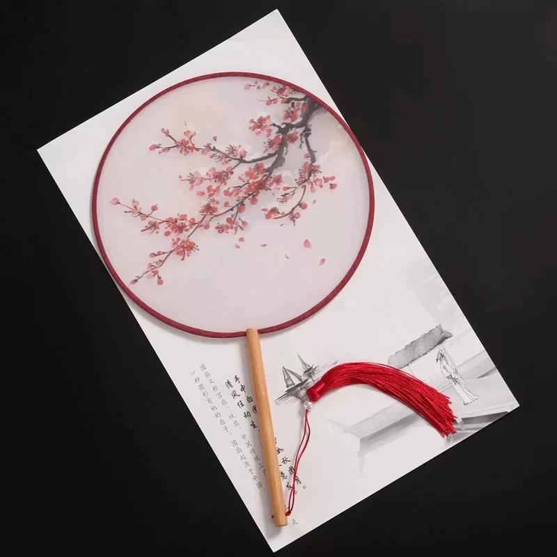 New Semi-Transparent Ancient-Style Round Fan, Double-Sided Palace Fan, Bridal Round Fan, Dance Fan, Chinese Style Classical Hanfu Small Fan