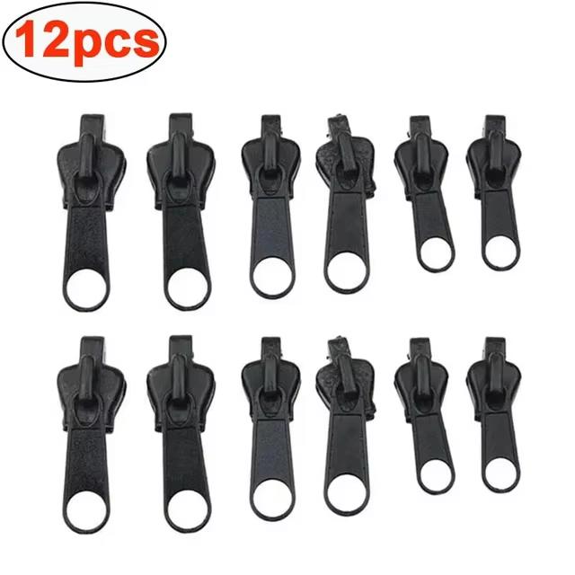 Black 6pcs Instant Zipper Universal Instant Fix Zipper Repair Kit Replacement Zip Slider Teeth Rescue New Design for DIY Sew