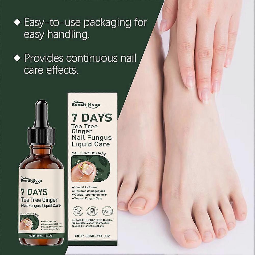 Teas Tree Ginger Nailfungus Treatments, Nourishing Strengthening Nails Liquid for Healthier Growth, for Finger Toe Nails