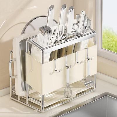 Stainless Steel Countertop Kitchen Knife & Utensil Organizer