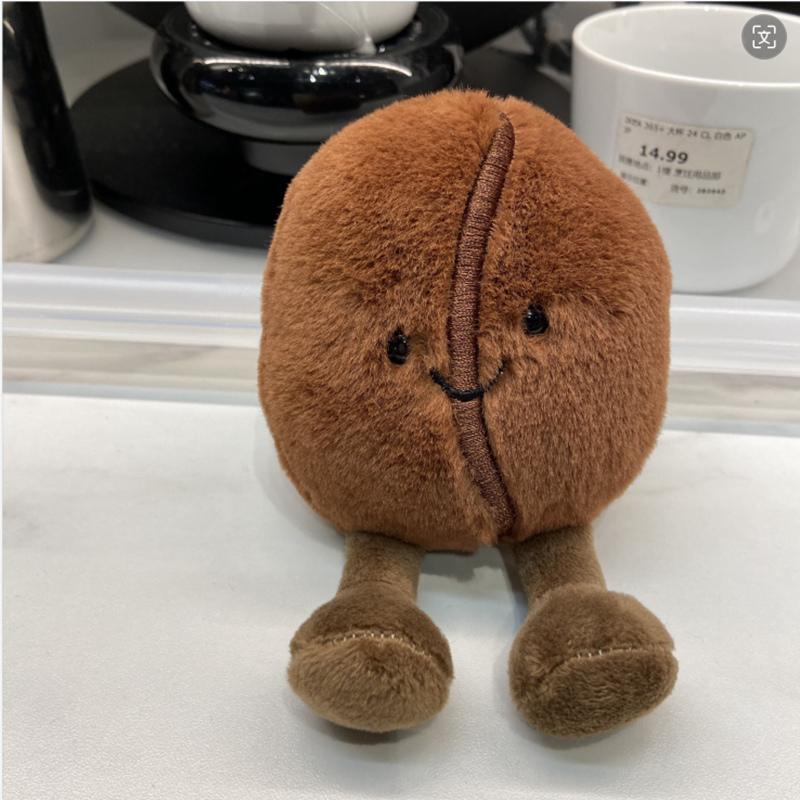 

Non-Toxic Jellycat Fashion Cute Coffee Bean Doll Stuffed Anime Coffee Food Plush Toy Cartoon Soft Plushies Home Table Decorations 13cm Including feet