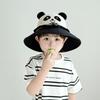 Children'S Sun Hat Summer Cute Handshake Panda Bucket Hat Outdoor Travel Breathable Sun Hat Whistle