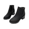 Thick-soled high-heeled zipper versatile women's autumn and winter matte thick-heeled fashion boots, velvet short boots