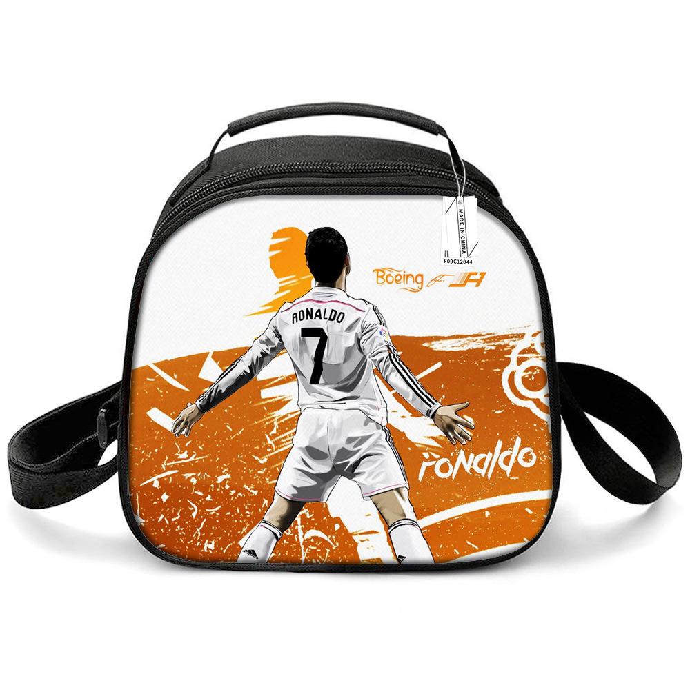 Messi & Ronaldo World Cup Kids' Lunch Bag - Insulated Handheld Picnic Bag for Students
