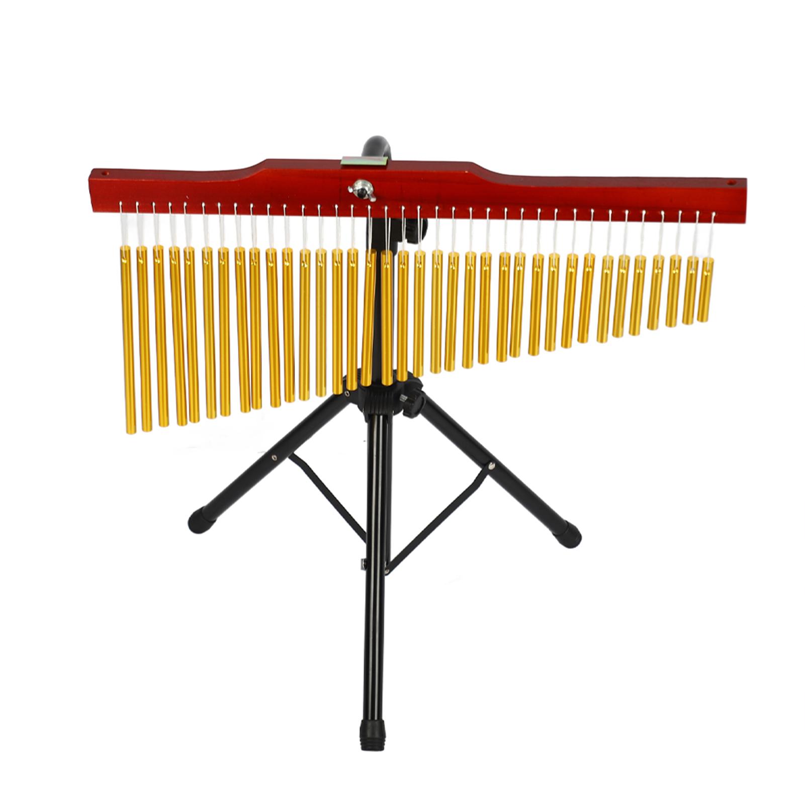 

36 колокольчиков барчайм портативный однорядный барный ветряной колокольчик музыкальный перкуссионный инструмент со штативом и палочкой для перкуссии золотой