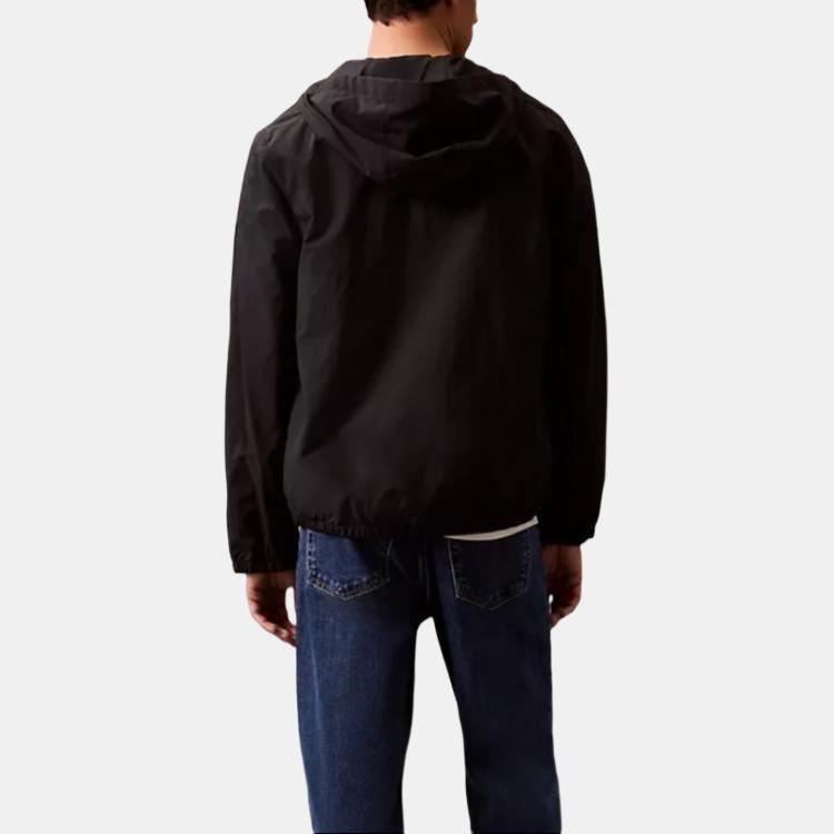 Calvin Klein Solid Color Comfortable Drawstring Hooded Windbreaker Men Outerwear Black 40EM585-001