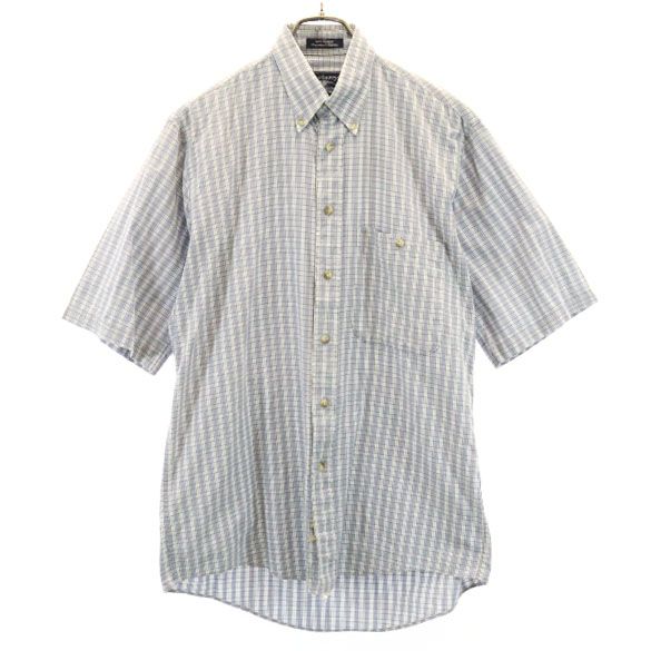 BURBERRY 80s Made in USA Vintage Check Pattern Short sleeve Button down shirt Men's Used