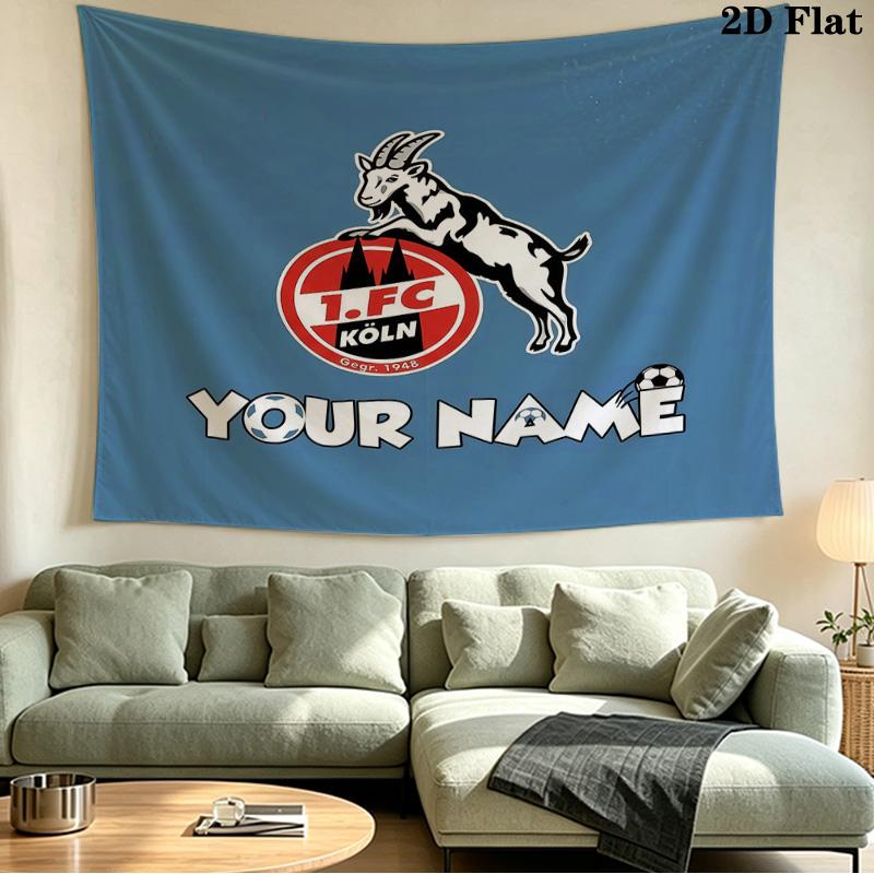 Custom Name 1.FC Köln Printed Tapestry – Wall Hanging for Bedrooms, Dorms, and Home Decor