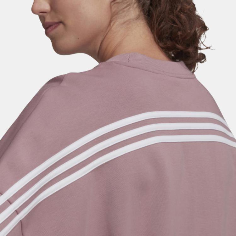 Adidas Fi 3s Crew Sweatshirt with Stripes Women Sweatshirts Purple Pink HD8998