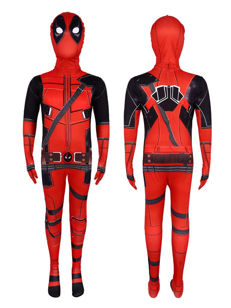 Kinder Superheld Deadpool Kostüm Halloween Cosplay Overall Jungen Fantasy Filmfigur Maske Feiertagsset Party Spiel